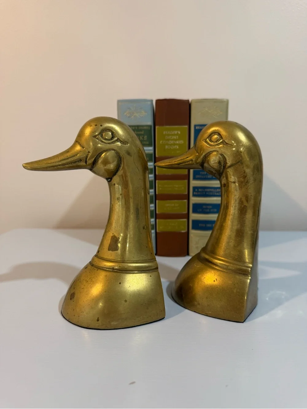 Set of 2 Vintage Brass Duck Bookends - Picture 3 of 4